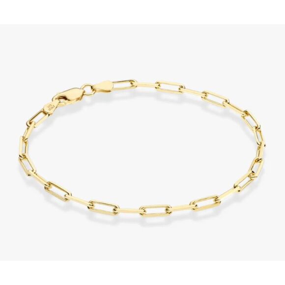 "Mykonos" 18K Gold Paperclip Bracelet P:5 - Picture 1 of 3